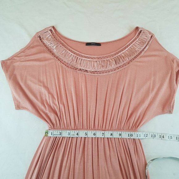 Sopranos Dress Size Medium Size M  Pink Embroidery Stretched Short Sleeve Womens - Picture 9 of 12